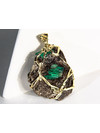Large Emerald crystals gold pendant