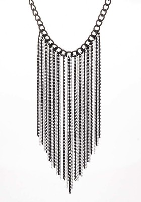 Decoration from black and white chains sheer